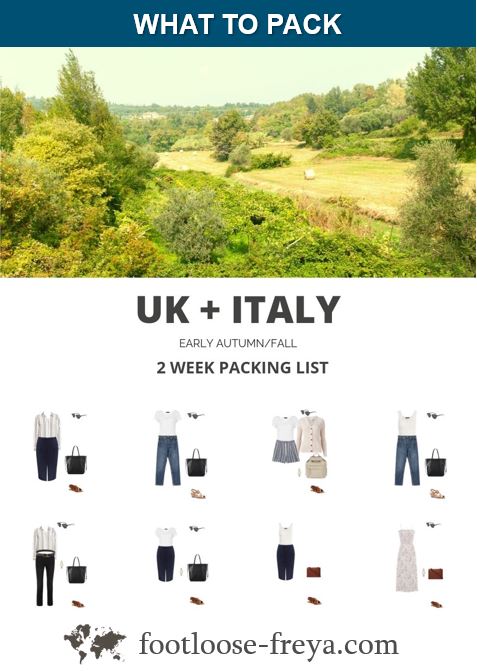 UK + Italy packing #travel #europe #footloosefreyablog