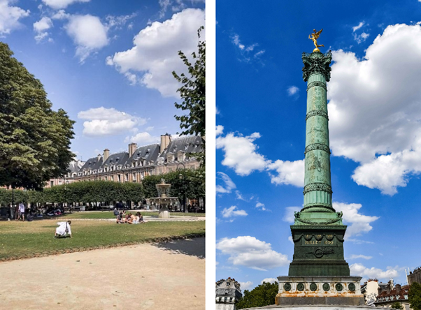 Place des Vosges + Place de la Bastille