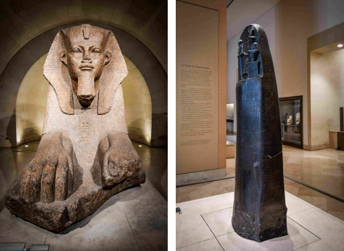 Great Sphinx of Tanis + Code of Hammurabi, Louvre