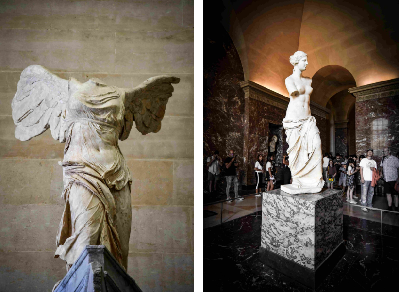 Winged Victory of Samothrace + Venus de Milo, Louvre